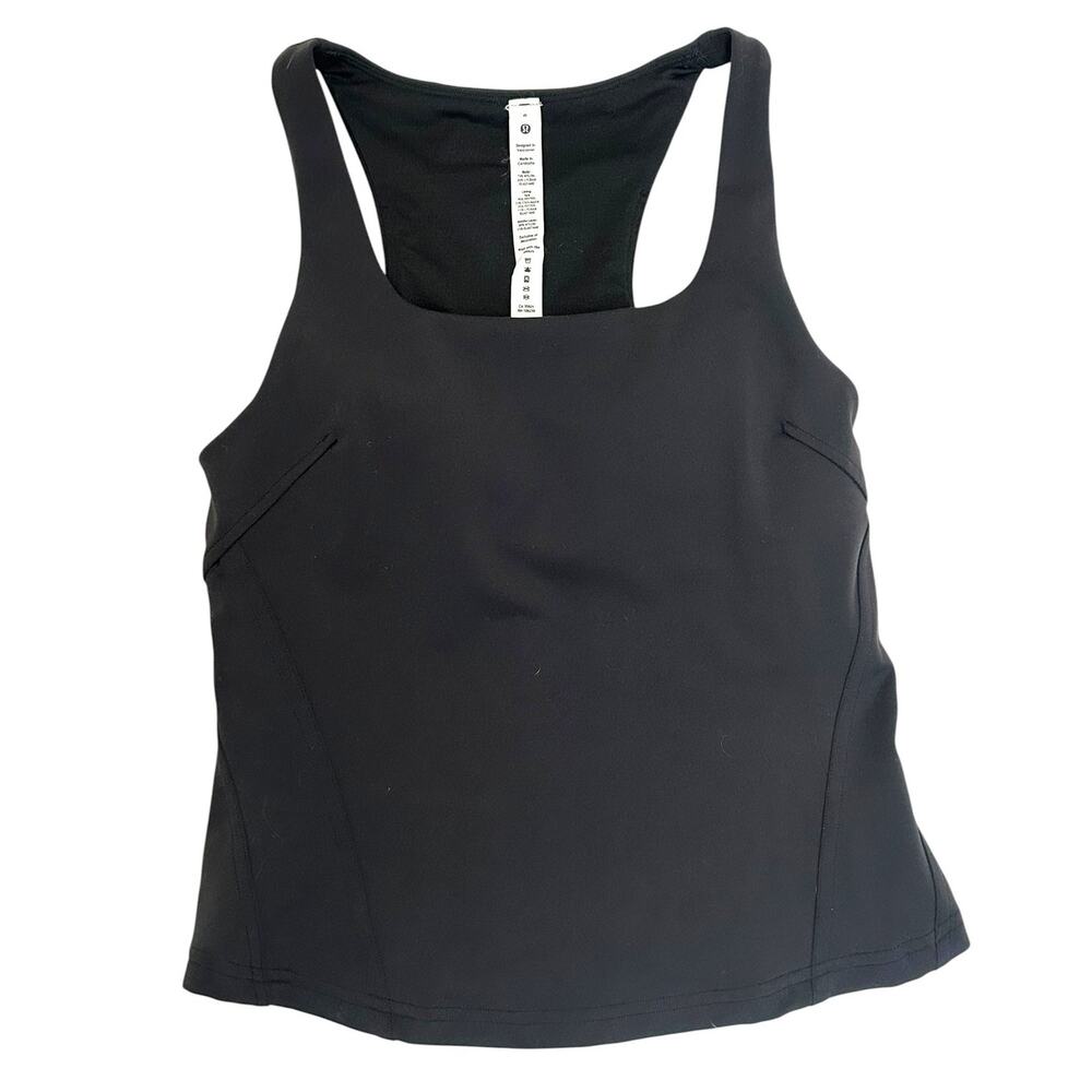 lululemon InStill Tank Top Women's 6 Black Built-In Bra Yoga Workout Crop